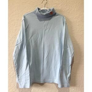 Holiday Editions Baby Blue Holiday Bell Turtleneck Long Sleeve Shirt Sz L